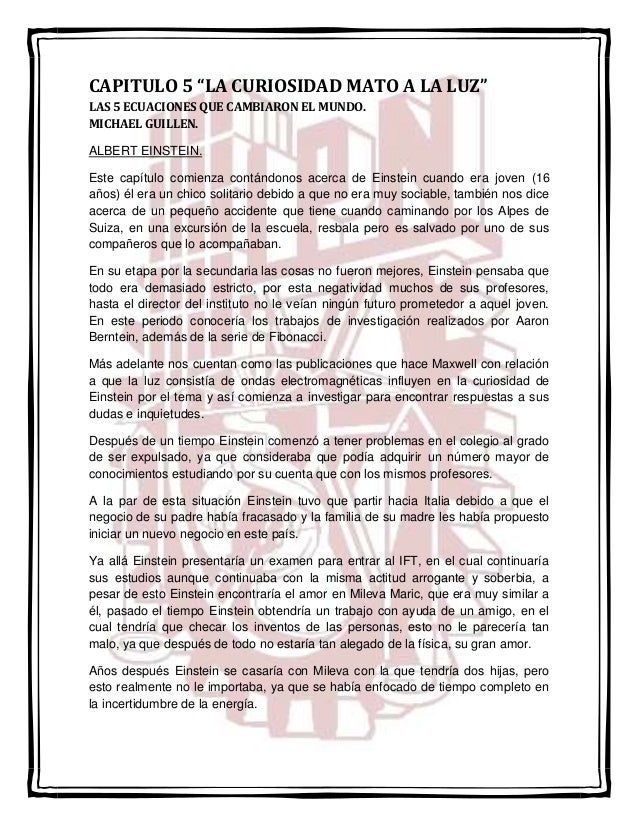 cinco ecuaciones que cambiaron el mundo michael guillen